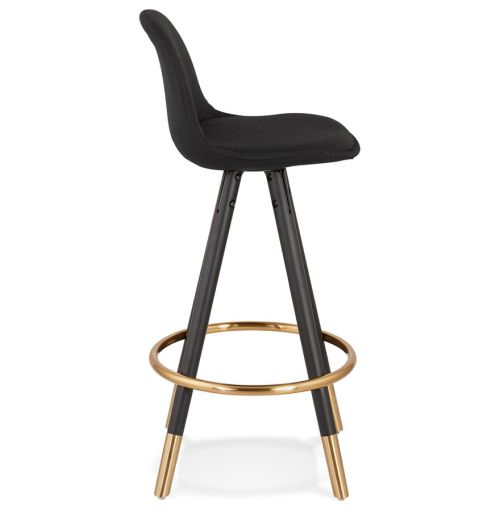 Halfhoge 'GATO MINI' design kruk van zwarte stof en hout